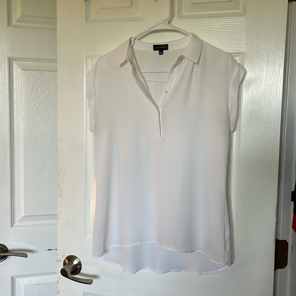 White cap sleeve blouse